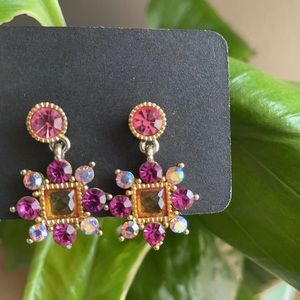 Magenta and gold Zara Earrings